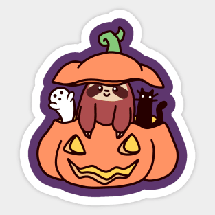 Jack O' Lantern Sloth Sticker